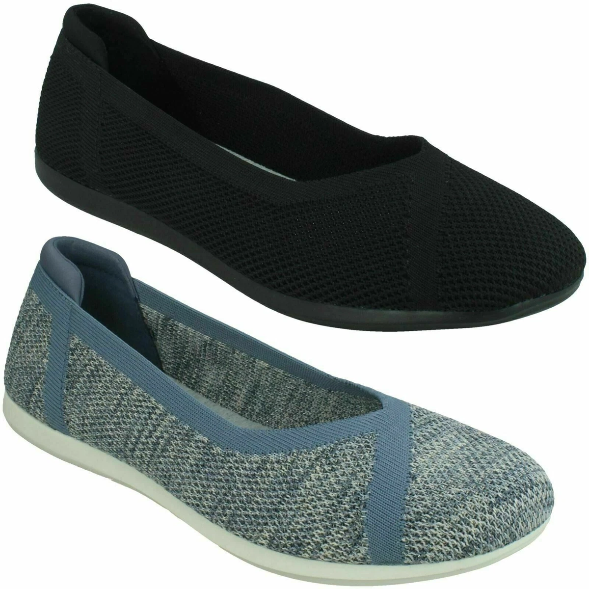 LADIES CLARKS CLOUD STEPPERS CARLY WISH MESH FLAT CASUAL