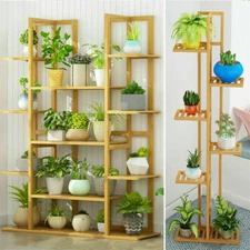 Bamboo Large Plant Stand Garden Flower Rack Holder Plants Shelves Indoor Outdoor
