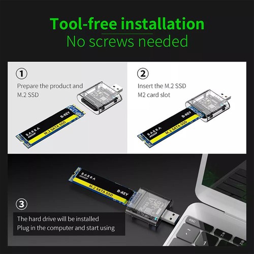 1PC M2 SSD Case Obudowa SATA High-speed USB 3.0 Adapter 5Gbps Gen 1 SSD Disk Box - Zdjęcie 7 z 12