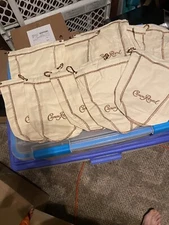 Lot Of 10! Rare! Crown Royal Blenders Mash Bags Cream W/ Copper Colored Logo