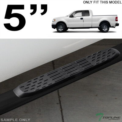Topline For 2004-2008 Ford F150 Super/Extended 5'' Oval Side Step Nerf Bars - Blk