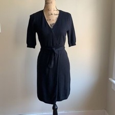 Liz Claiborne black sweater wrap dress size S