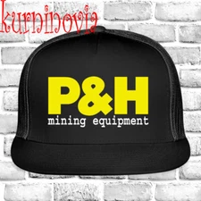 P&H Mining Equipment Black Trucker Hat Cap Adult Size