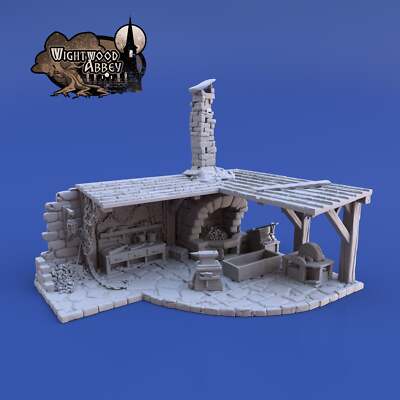 Smitty Blacksmith 28mm 32mm Wightwood Abbey Wargaming Terrain D&D, DnD