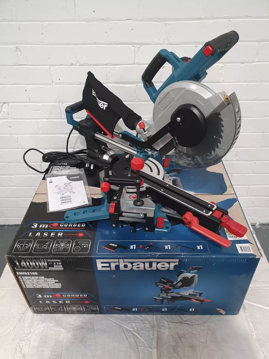 Erbauer EMIS216S 216MM Electric Double Bevel Sliding Mitre Saw 220 240V