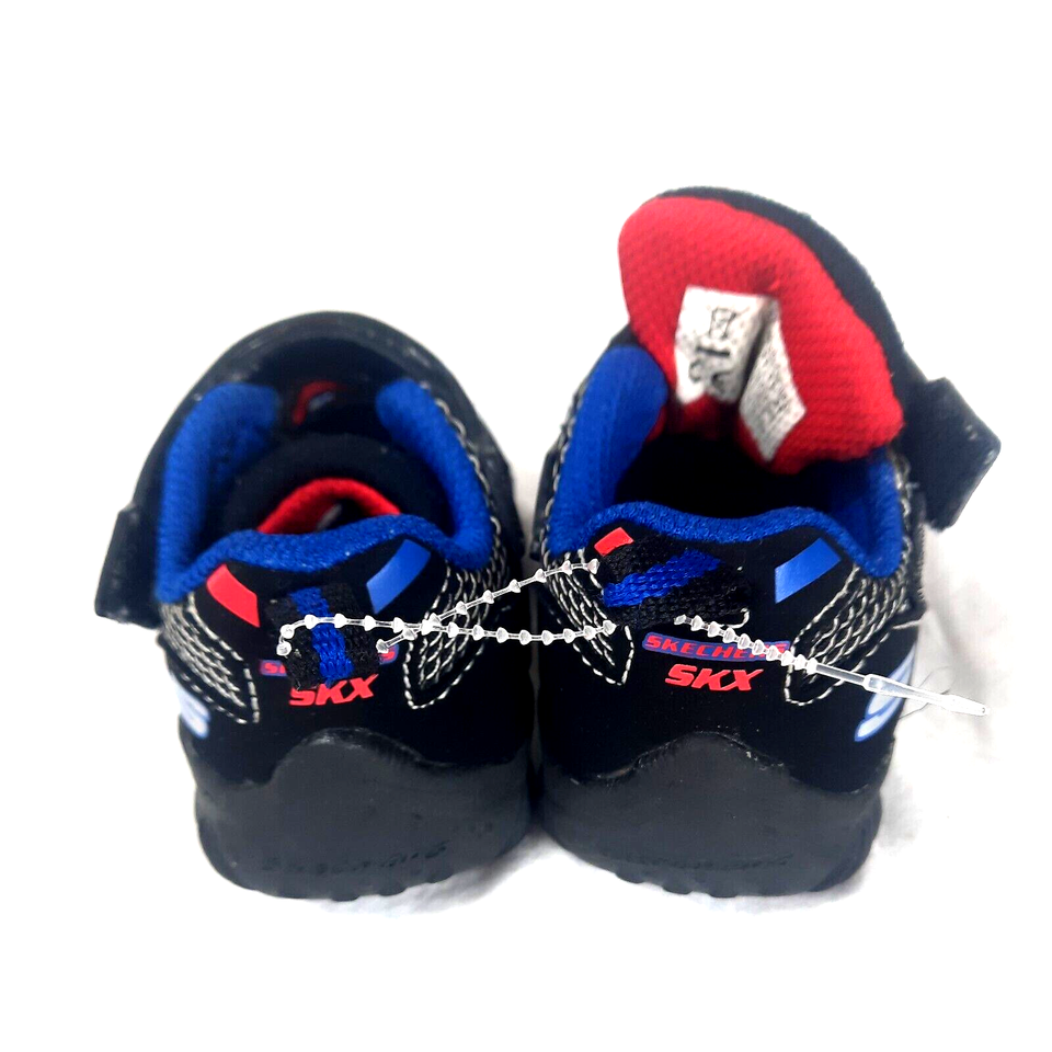 Skechers 92 SKX Light Up Baby Toddler Shoes Size 5 Suede 310 Black Blue