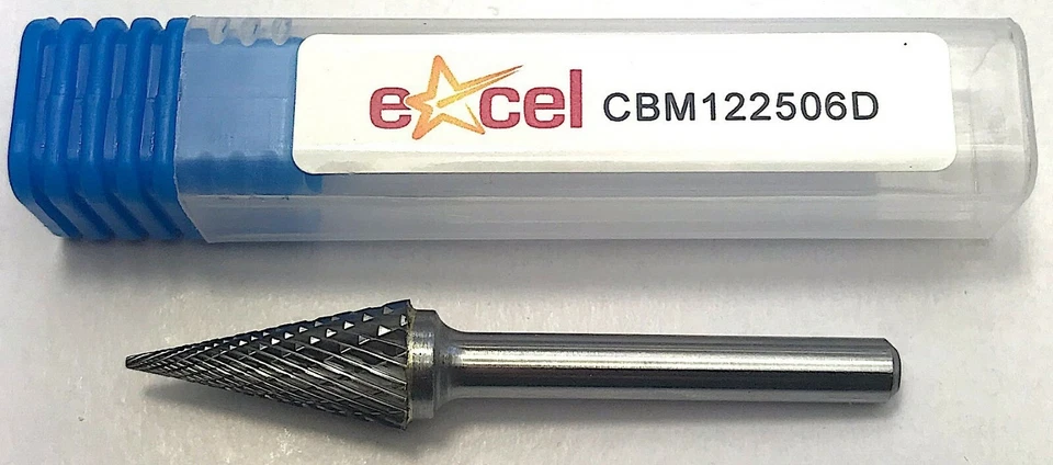 EXCEL CYCLONE Carbide burr - 10 X 20mm Pointed Cone