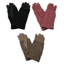 Womens Gloves Double Layered Two Piece Glove with Fleece Lining Warm Winter Cute
