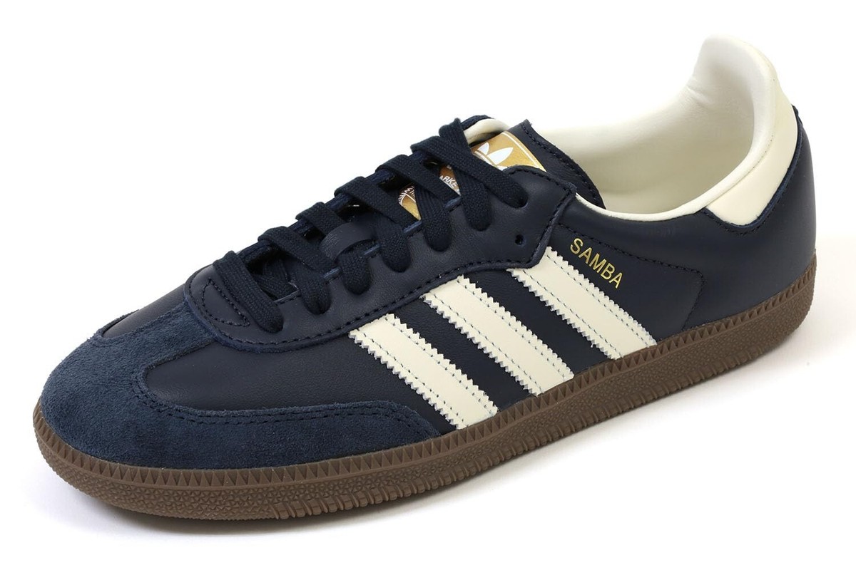 【Adidas】 正規品★ Samba OG Night Navy Cream White adidas Samba OG Men's Shoes, Night Navy/Cream White/Gum
