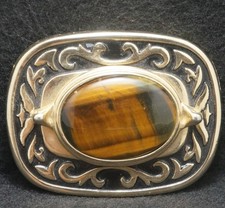 XB21140 NOS VINTAGE 1970s  FLORAL  STONE  NATURE ARTWORK UNISEX BELT BUCKLE