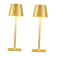2 Pack Gold Rechargeable Table Lamps,Cordless Lamp with 6000mAh Gold Set of 2