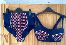 Bikini Avon Ship Shape High Waist + Push Up Balconette Bra Bandeau/Straps 16 34F