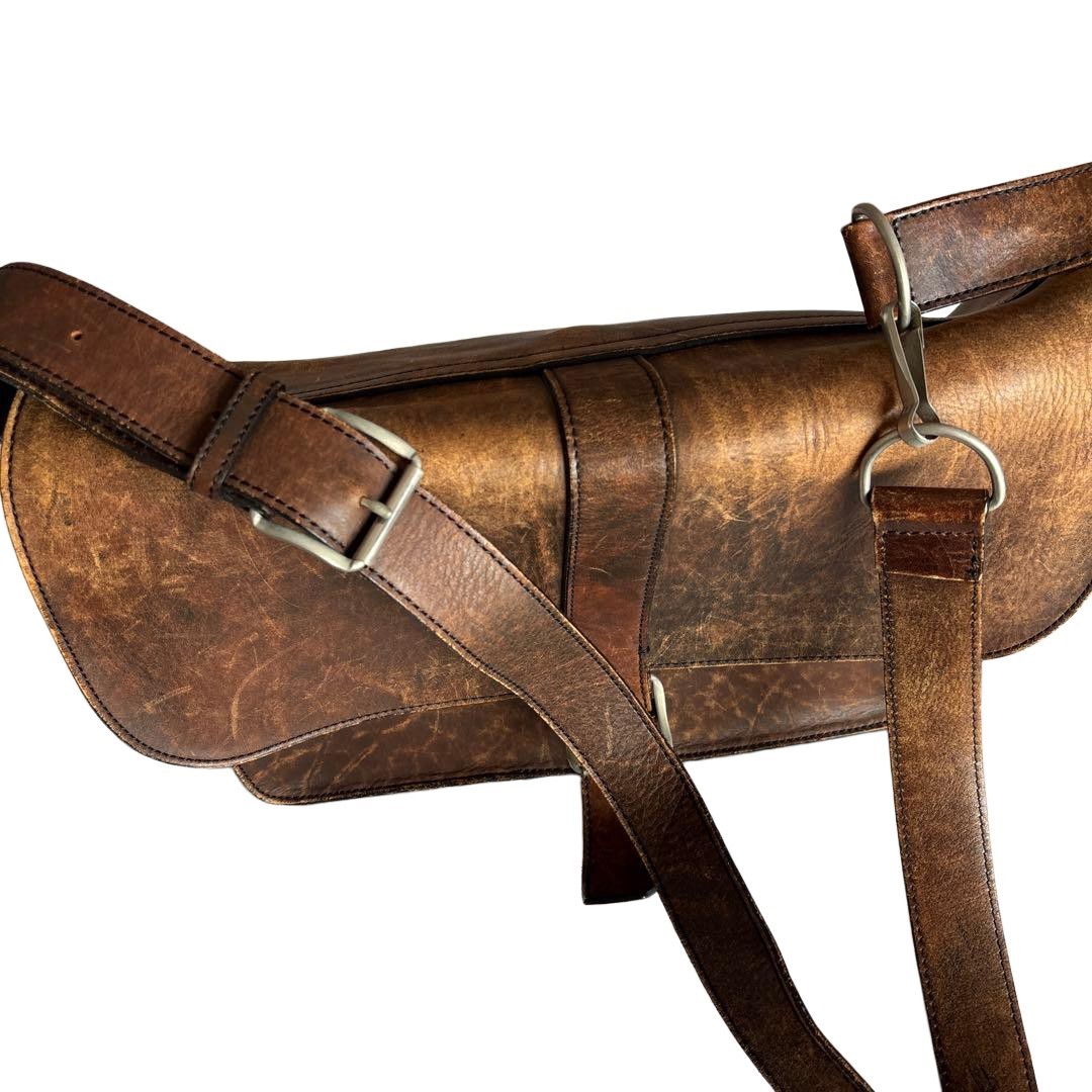 PORTER GROUND 70th Anniversary Leather Messenger Bag Vintage Dark Brown Japan