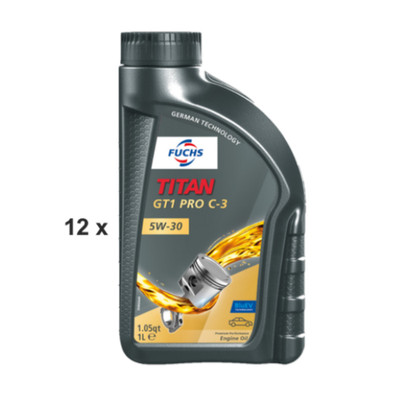 12x 1 Liter Flasche Fuchs Titan GT1 PRO C-3 SAE 5W-30 BMW LL 04 VW 504 00 507 00