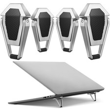 4 Pieces Portable Keyboard Laptop Stand Mini Aluminum Keyboard Riser Foldable Co