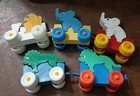 VTG Lot Of Rubber Animal Train Carts West Germany Lion Giraffe Elephant  — photo 8