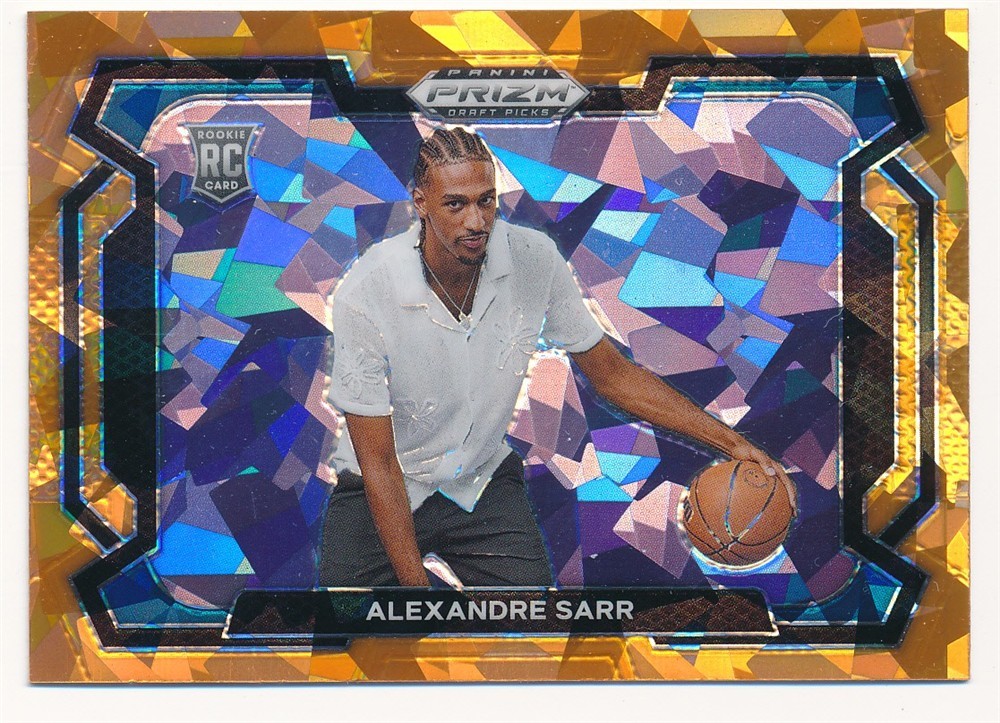 ALEXANDRE SARR 2024 PANINI PRIZM DRAFT PICKS ORANGE CRACKED ICE VARIATION #52 RC