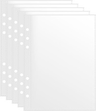 50 Pack 5X8 A5 6 Ring Binder Sleeves, 100 Clear Plastic Pockets