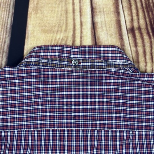 NWT Ted Baker 4 Large Long Sleeve Button Up Check Plaid Shirt Red Blue Flip Cuff - Picture 6 of 6