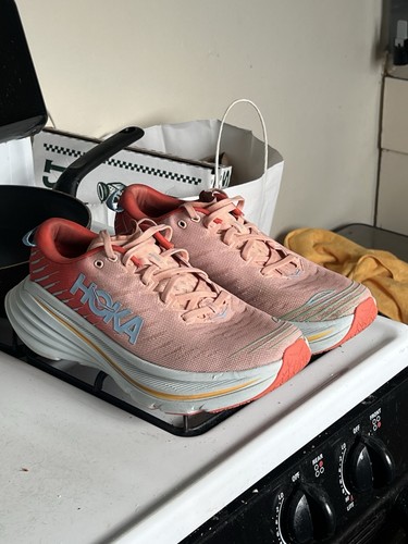 Hoka One One Womens Bondi X 1113513 CPPF Orange Running Shoes Sneakers Size 9.5B - Picture 3 of 9
