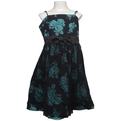 KappAhl, Kleid, Größe: 158, Schwarz/Mehrfarbig, Baumwolle/Polyester, Blumen #oRZ