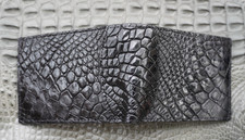 Real Genuine Crocodile Leather SKIN Men's Money Clip WALLET Black E52