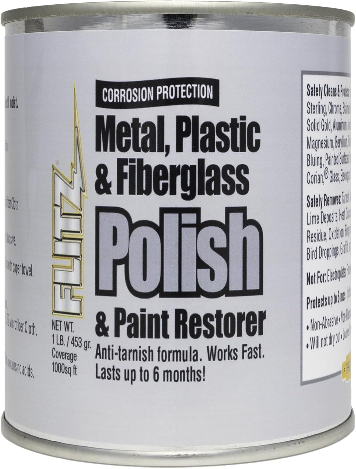 Multi-Purpose Metal Polish Paste - 1Lb Can of Usa-Made Chrom