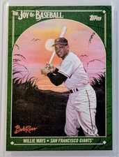 🔥2023 Topps x Bob Ross Joy of Baseball - Willie Mays Green Canvas /75 SP HOF