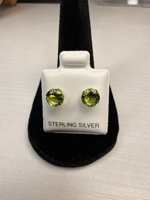 Natürliche Peridot Ohrringe in Sterling Silber 925 Push Backs