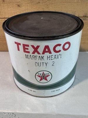 1966 TEXACO MARFAX Heavy Duty 2 Grease CAN - 5 lbs. - Partially Full - Oil Can