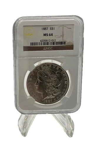 1887 Morgan Silver Dollar MS64 S$1 Philadelphia Minted NGC Bright White