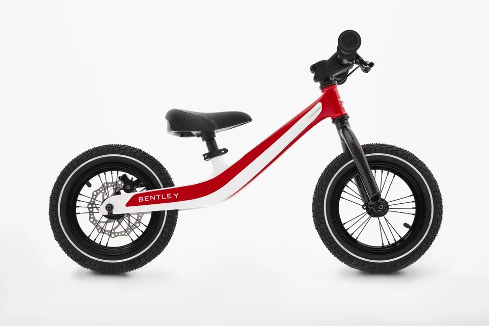 BENTLEY Balance Bike bi-color red white Original Laufrad mit Bremse Ledersattel - Bild 4 von 4
