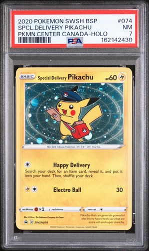 Special Delivery Pikachu graded PSA 7 for sale on eBay