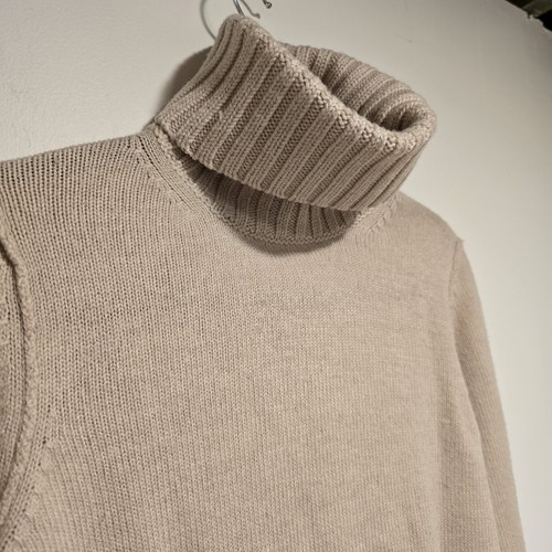 Suéter de Lana Merino Y2K Banana Republic Pequeño Mujer Beige Tostado Cuello Alto De Colección - Imagen 2 de 10