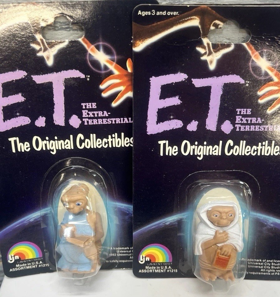 E. T. THE EXTRA TERRESTRIAL ORIGINAL COLLECTIBLES FIGURE LJN 1982 Lot Of 2