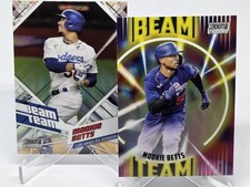 Mookie Betts Topps Stadium Club Beam Team Refractor Lot 2021 BTC-23 & 2022 BT-24