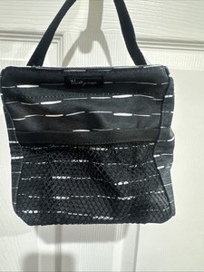 THIRTY ONE 31 GIFTS LITTLE CARRY-ALL CADDY UTILITY MINI TOTE BAG BLACK WHITE