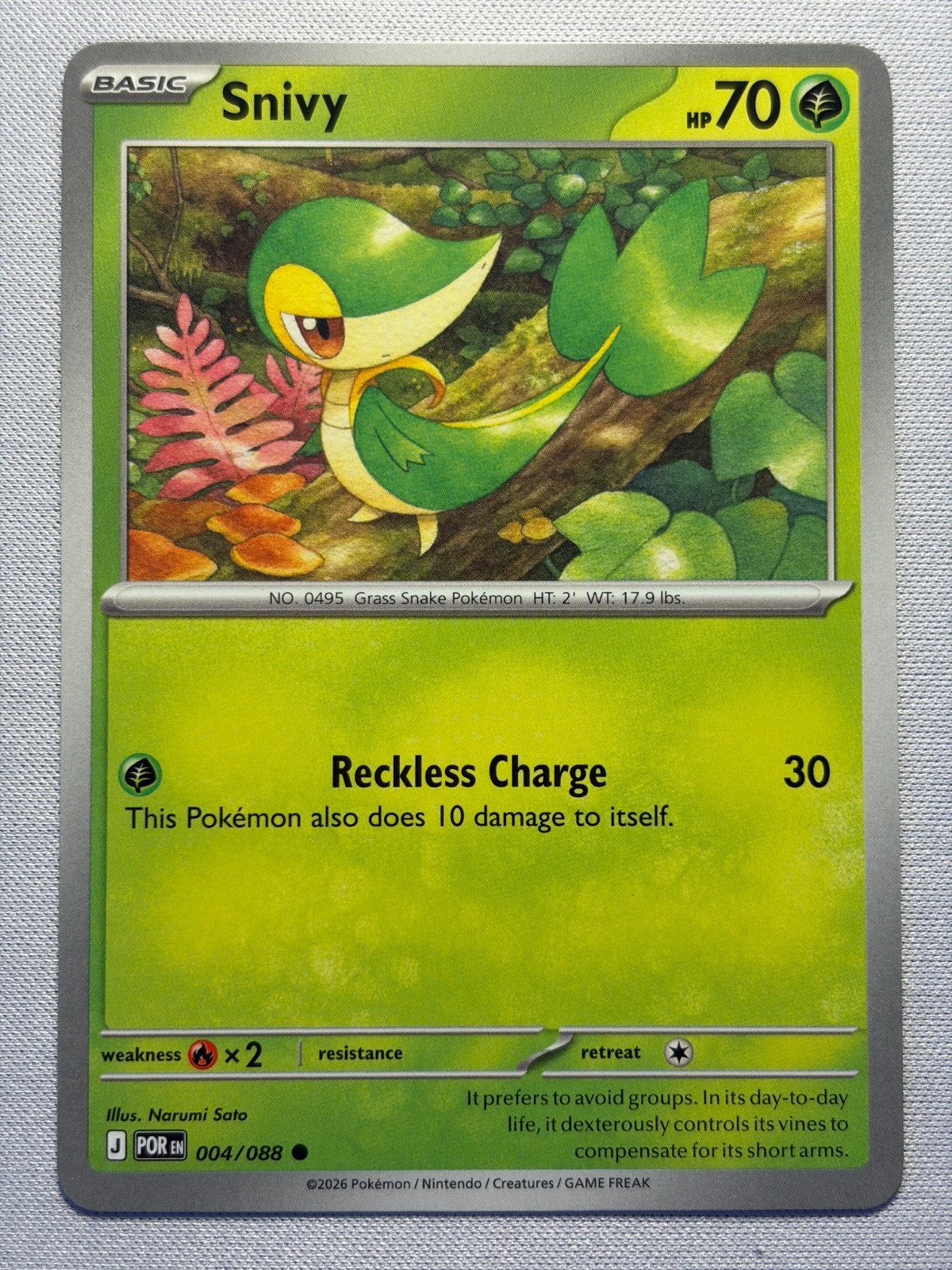 2026 POKEMON ME03 PERFECT ORDER: SNIVY 4/88 BASE NEAR MINT!