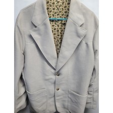 Vtg Pioneer Wear Beige Textured Blazer Sport Coat Paisley Lined Western 46 USA