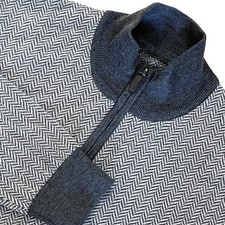 UNTUCKit 100 Merino Wool Belguardo 1/4 Zip Sweater Mens L Gray Herringbone
