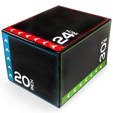 BalanceFrom 3-in-1 Foam Plyometric Jump Box for Home Gym with Multiple Height...