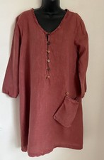 Artsy Bodil Linen Dress Brick ? Terracotta ? M USA