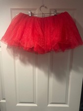 Amscan Adult One Size Short Red Tulle Tutu Skirt Costume Dance Ballet Halloween