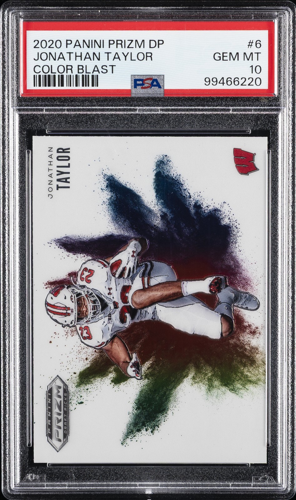 2020 PANINI PRIZM DRAFT PICKS COLOR BLAST #6 JONATHAN TAYLOR ROOKIE RC PSA 10