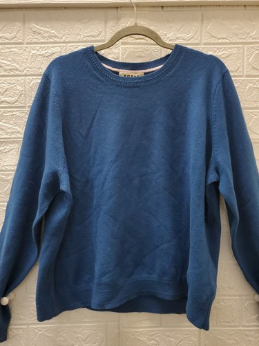 NEW Boden Eva Cashmere Crew Neck Jumper Blue Womens Size XLarge US - Picture 2 of 8