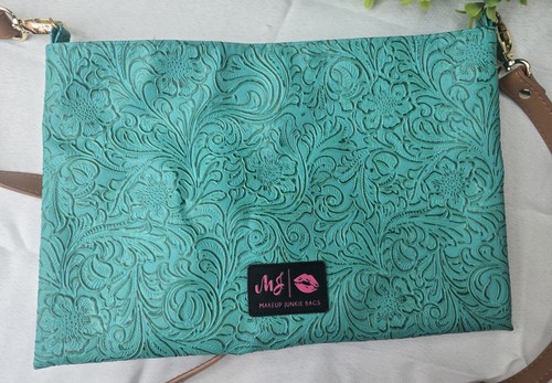 Makeup Junkie Bags Turquoise Dream Crossbody Clutch Tooled Western Floral Boho