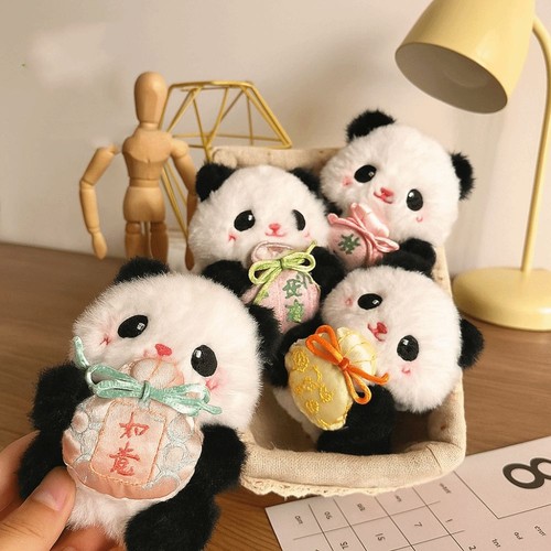 Jewelry Plush Panda Doll Keychain Stuffed Animal Pendant Car Key Accessories
