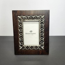 New Hobby Lobby Picture Frame Wood & Ornate Pewter Tone 4x6 Photo Table Top 