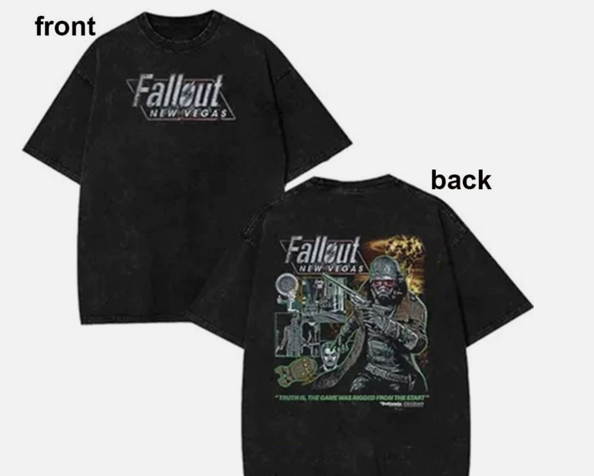 Fallout New Vegas The Courier Wasteland 2025 Black T-Shirt reprint