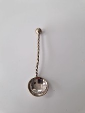 Vintage Silver Plate  Salt / Mustard Spoon Twisted  Handle 